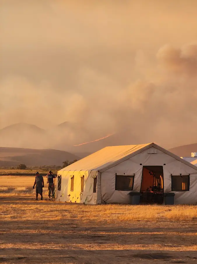 Tents at an Outback fire camp